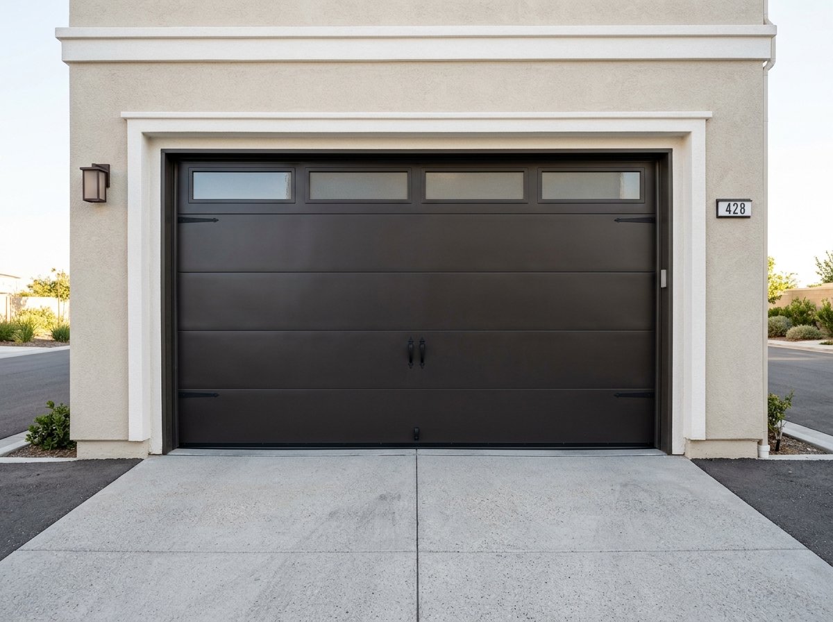 After: Brand new modern insulated garage door